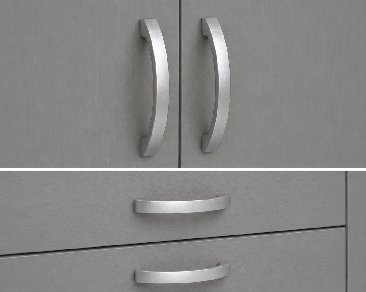 2 Door Wardrobe Single with Side Drawers Gray | Split-Store - Detailed Angle View 3
