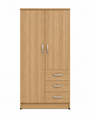 2 Door Wardrobe Single with Side Drawers Oak | Premium Collection | Modern Bedroom Storage