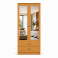 2 Door Wardrobe with 2 Drawers Oak | Boutique Station - Luxury UK Living Room Showcase