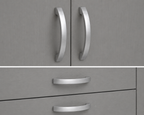 3 Door Wardrobe Gray | Premium Triple Suite - Detailed Angle View 4