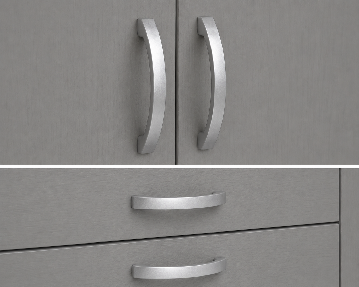 3 Door Wardrobe Gray | Premium Triple Suite - Detailed Angle View 4