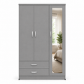 3 Door Wardrobe Gray | Premium Triple Suite - Luxury UK Living Room Showcase