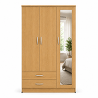 3 Door Wardrobe Oak | The Natural Master Sanctuary - Luxury UK Living Room Showcase