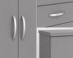 3 Door Wardrobe Set Gray | The Contemporary Triple Suite - Detailed Angle View 3