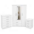 3 Door Wardrobe Set White | The Complete Triple Master Suite - Luxury UK Living Room Showcase