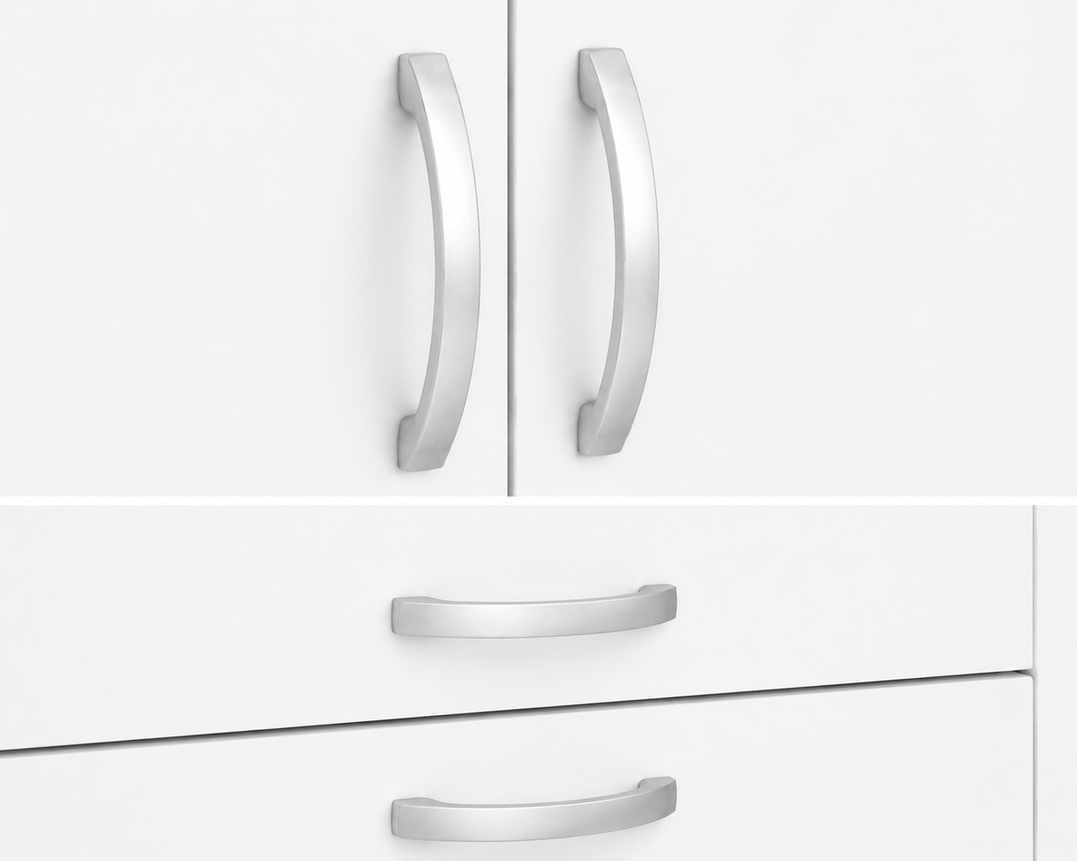 3 Door Wardrobe White | Triple Storage Master - Detailed Angle View 3