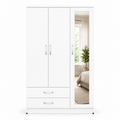 3 Door Wardrobe White | Triple Storage Master - Luxury UK Living Room Showcase