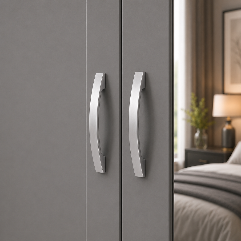 3 Door Wardrobe With Topbox Gray | Elegant Choice - Detailed Angle View 3