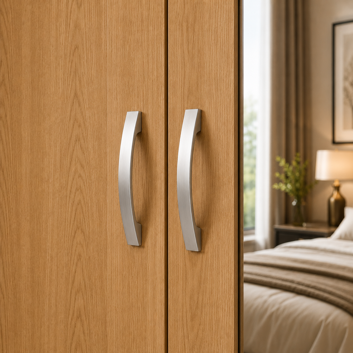 3 Door Wardrobe With Topbox Oak | Unique & Trending Choice - Detailed Angle View 3