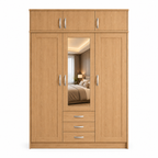 3 Door Wardrobe With Topbox Oak | Unique & Trending Choice - Luxury UK Living Room Showcase