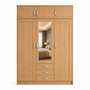 3 Door Wardrobe With Topbox Oak | Unique & Trending Choice | Modern Bedroom Storage