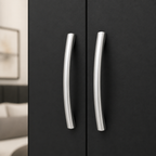 4 Door Wardrobe Set Black | Premium Choice for Family - Detailed Angle View 3