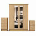 4 Door Wardrobe Set Oak | Superb Family Storage Style - Luxury UK Living Room Showcase