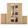 4 Door Wardrobe Set Oak | Superb Family Storage Style | Modern Bedroom Storage