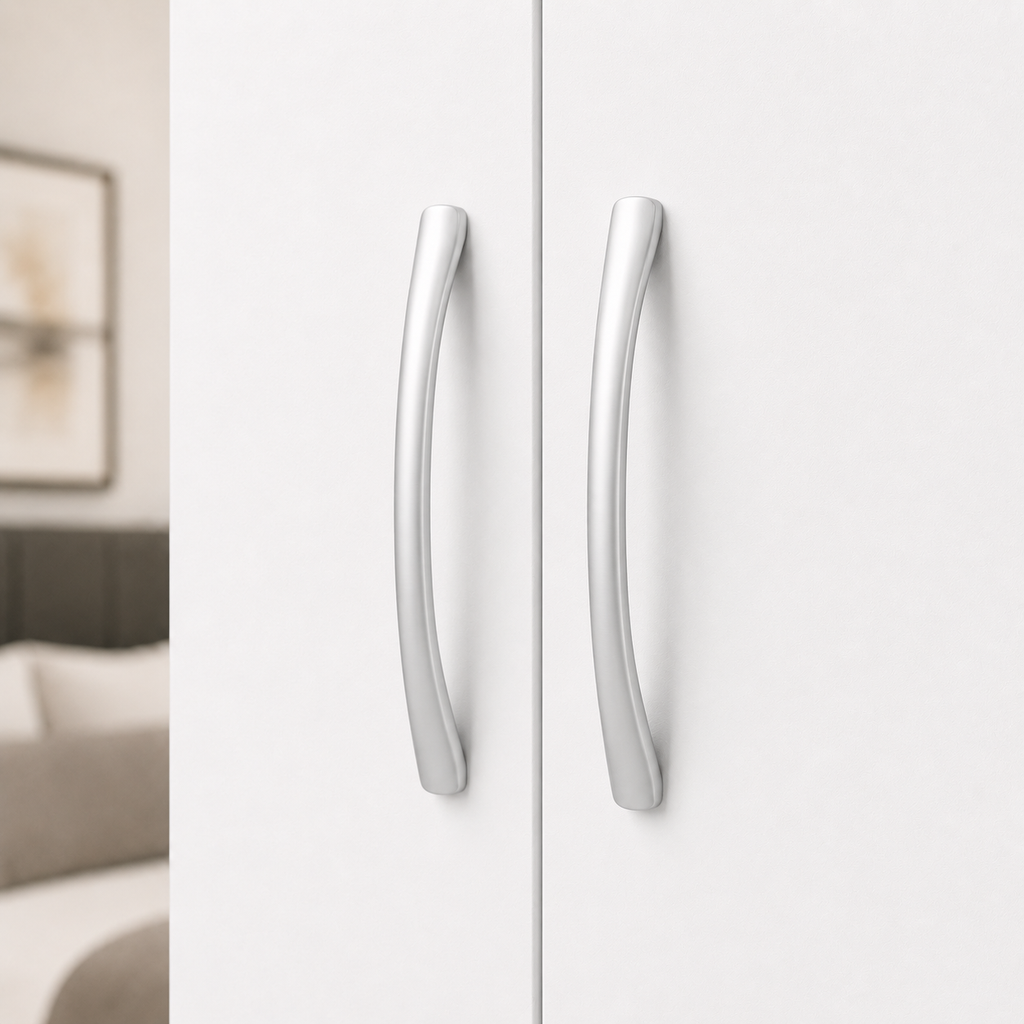 4 Door Wardrobe Set White | Executive Family Living - Detailed Angle View 3