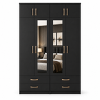 4 Door Wardrobe With Topbox Black | Executive Family Vibes - Luxury UK Living Room Showcase
