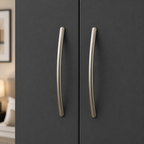 4 Door Wardrobe With Topbox Gray | Modern Storage - Detailed Angle View 3