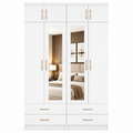 4 Door Wardrobe With Topbox White | Smart Family Storage - Luxury UK Living Room Showcase