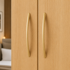 4 Door Wardrobe With Topbox Oak | Trending Family Storage - Detailed Angle View 3