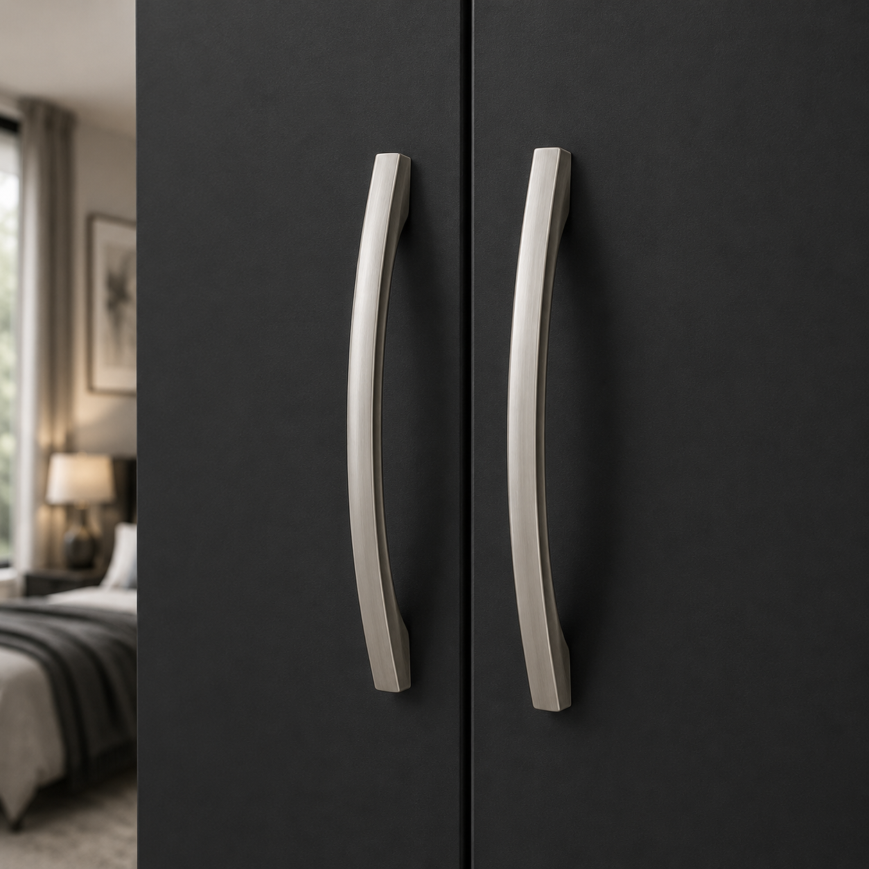 5 Door Wardrobe Black | A Complete Storage Solution - Detailed Angle View 3