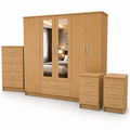 5 Door Wardrobe Set Oak | Organic Vibes - Luxury UK Living Room Showcase