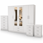 5 Door Wardrobe Set White | Trending Bedroom Furniture - Luxury UK Living Room Showcase