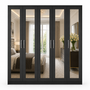 5 Door Wardrobe Without Drawers Black | FurniFolks UK | Modern Bedroom Storage