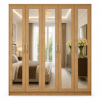 5 Door Wardrobe Without Drawers Oak | FurniFolks UK - Luxury UK Living Room Showcase