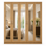 5 Door Wardrobe Without Drawers Oak | FurniFolks UK | Modern Bedroom Storage