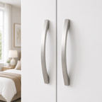 6 Door Wardrobe Set White | Bright Bedroom Storage - Detailed Angle View 2