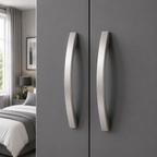 6 Door Wardrobe With Topbox Gray | Large Bedroom Storage UK - Detailed Angle View 2