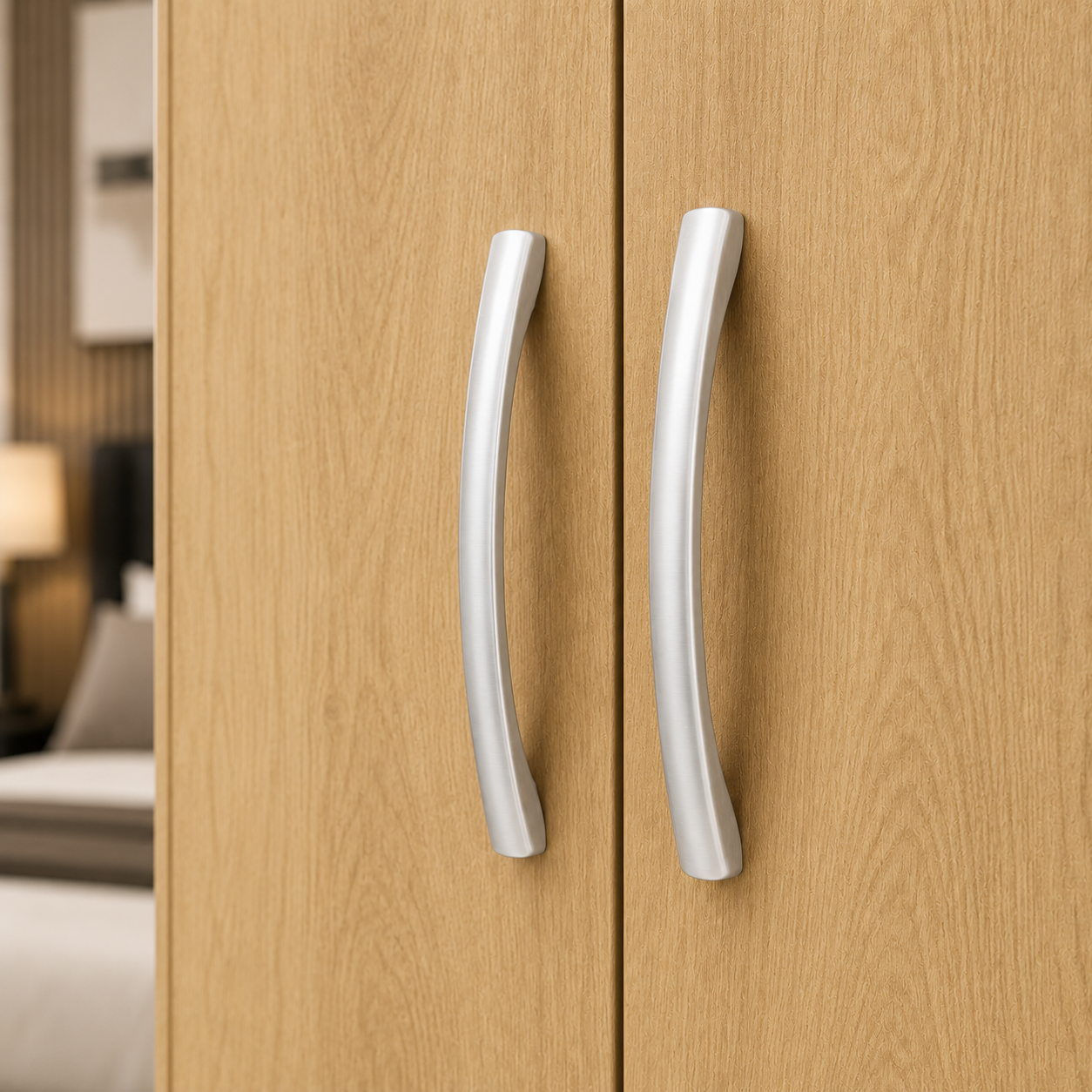 6 Door Wardrobe With Topbox Oak – FurniFolks Bedroom Storage - Detailed Angle View 2