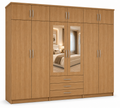 6 Door Wardrobe With Topbox Oak – FurniFolks Bedroom Storage - Luxury UK Living Room Showcase