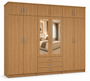 6 Door Wardrobe With Topbox Oak – FurniFolks Bedroom Storage | Modern Bedroom Storage