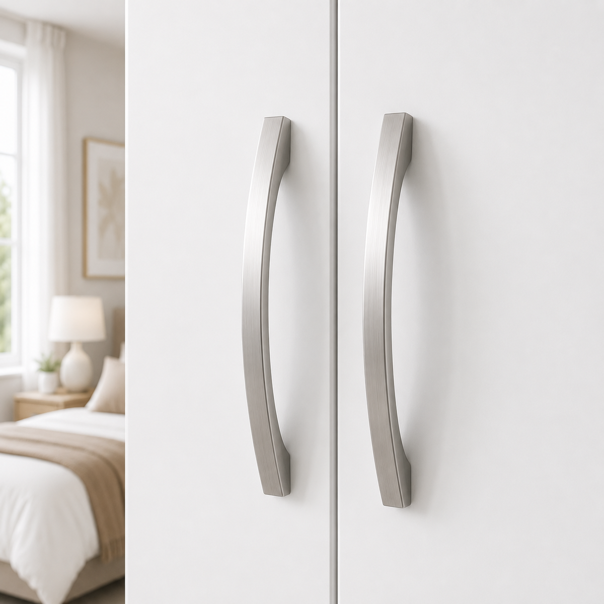 6 Door Wardrobe With Topbox White | FurniFolks  Storage UK - Detailed Angle View 2