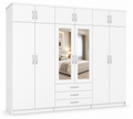 6 Door Wardrobe With Topbox White | FurniFolks  Storage UK - Luxury UK Living Room Showcase