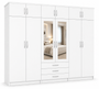 6 Door Wardrobe With Topbox White | FurniFolks  Storage UK | Modern Bedroom Storage