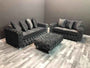 ASHTON 3+2 Seater Plush Velvet Dark Grey Sofa Set | Free UK Delivery