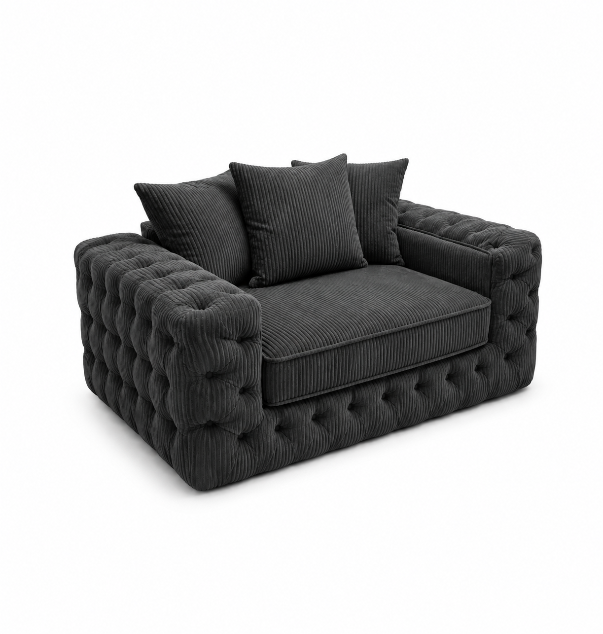 ASHTON 1 Seater Jumbo Cord Dark Grey Sofa | FurniFolks UK - Luxury UK Living Room Showcase