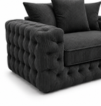 ASHTON 1 Seater Jumbo Cord Dark Grey Sofa | FurniFolks UK - Detailed Angle View 3