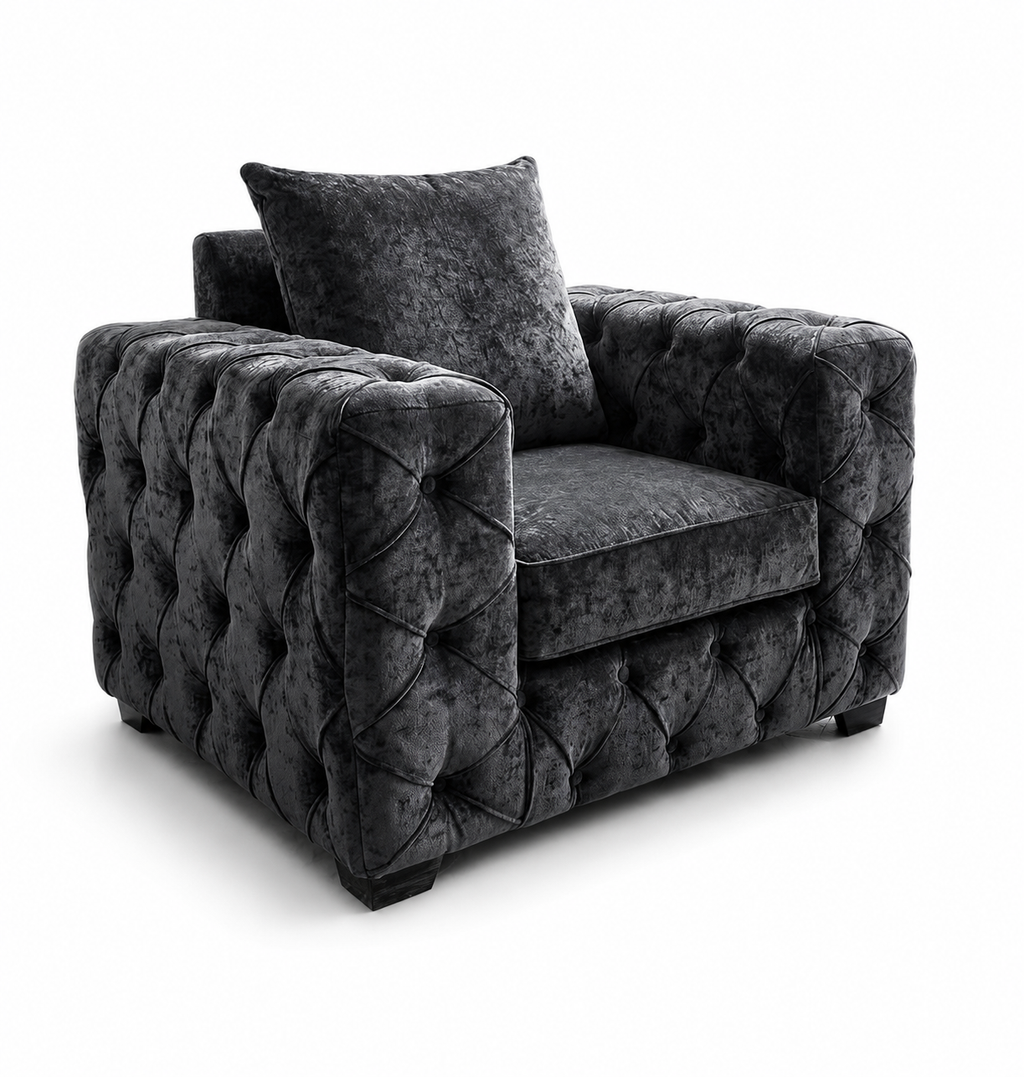 ASHTON 1 Seater Naples & Kinsington Dark Grey Sofa | FurniFolks - Luxury UK Living Room Showcase