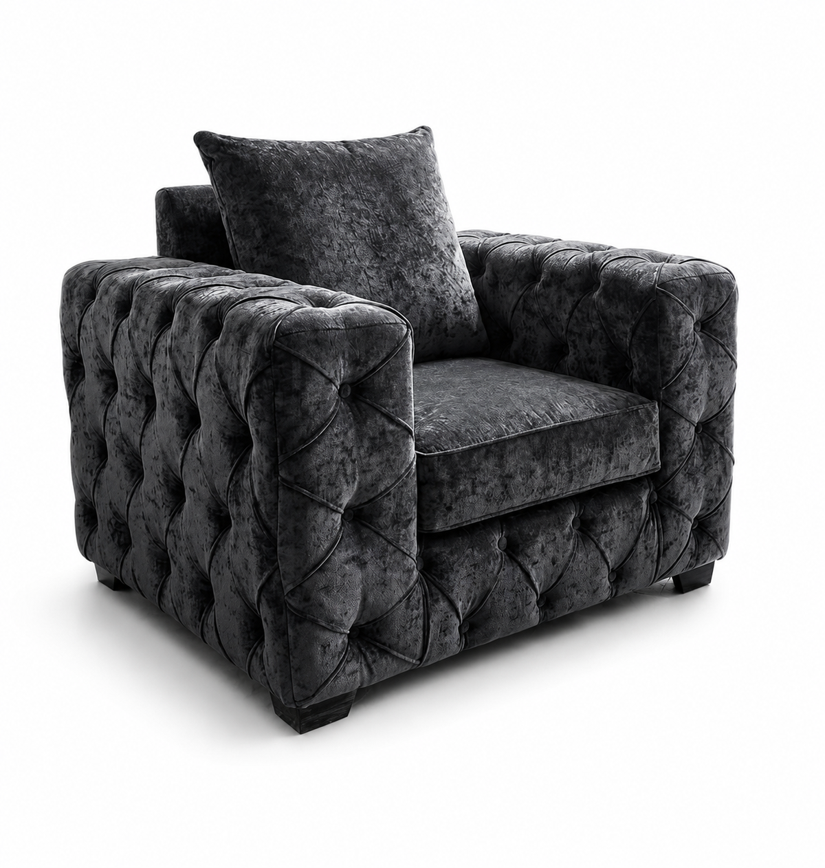 ASHTON 1 Seater Naples & Kinsington Dark Grey Sofa | FurniFolks - Luxury UK Living Room Showcase