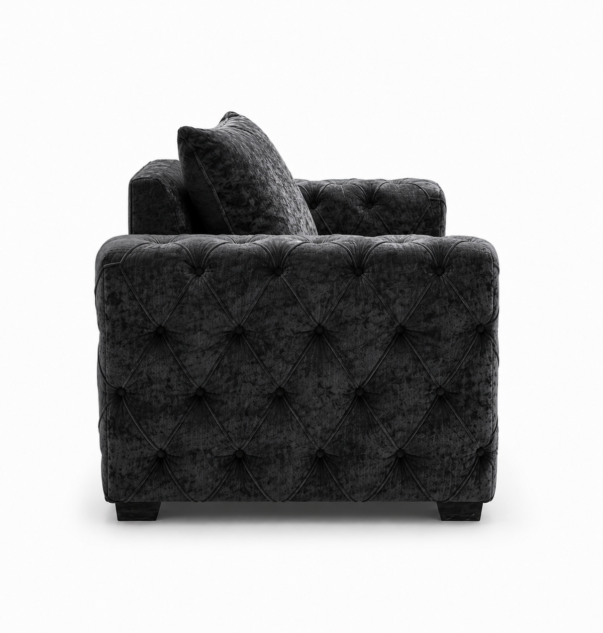 ASHTON 1 Seater Naples & Kinsington Dark Grey Sofa | FurniFolks - Detailed Angle View 2