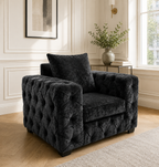 ASHTON 1 Seater Naples & Kinsington Dark Grey Sofa | FurniFolks - Detailed Angle View 4