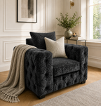 ASHTON 1 Seater Naples & Kinsington Dark Grey Sofa | FurniFolks - Detailed Angle View 5