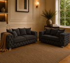 ASHTON 3+2 Seater Jumbo Cord Dark Grey Sofa - Detailed Angle View 5