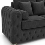 ASHTON 3+2 Seater Jumbo Cord Dark Grey Sofa - Detailed Angle View 3