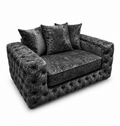 Ashton 1 Seater Crush Velvet Dark Grey Sofa - Luxury UK Living Room Showcase