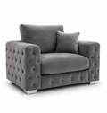 Ashton 1 Seater Plush Velvet Dark Grey Sofa - Luxury UK Living Room Showcase