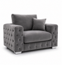 Ashton 1 Seater Plush Velvet Dark Grey Sofa | Free UK Delivery